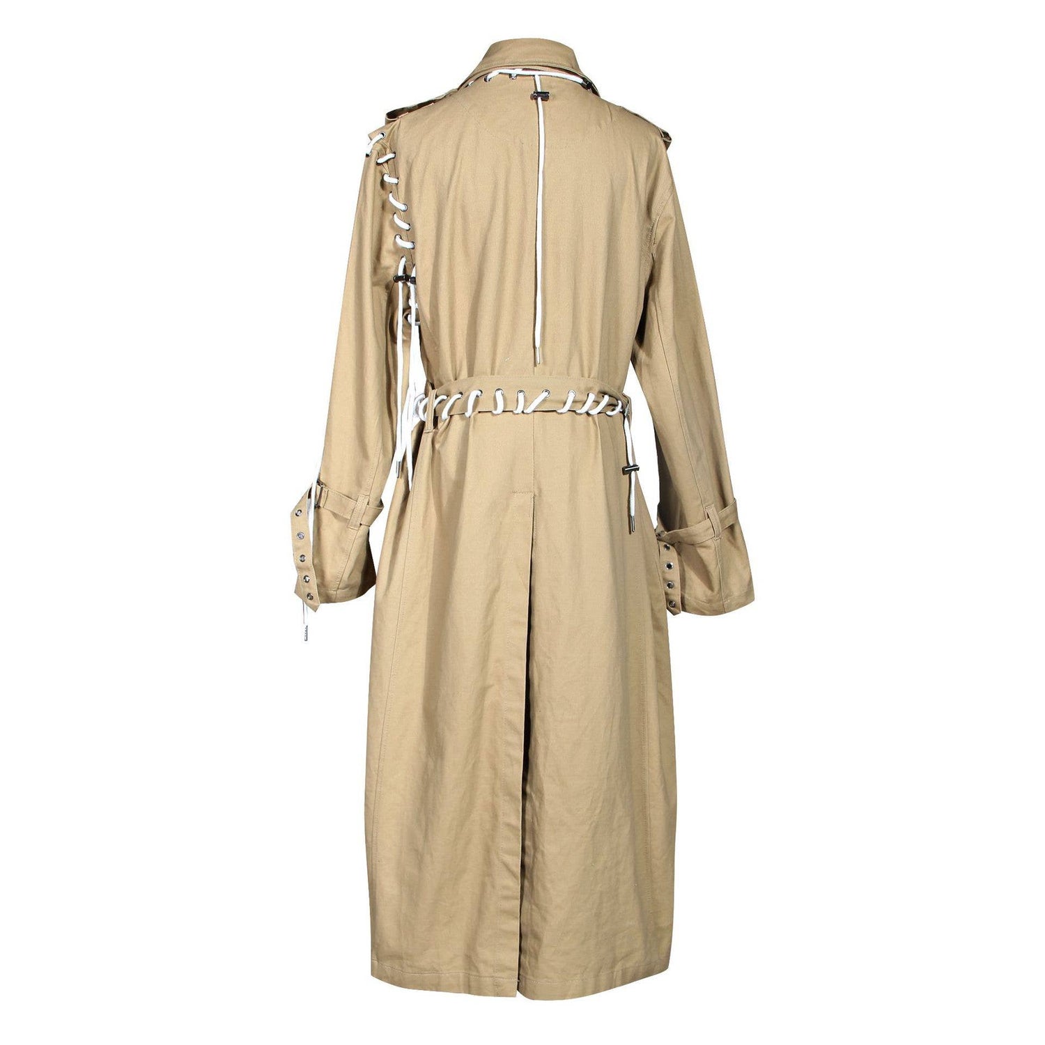 CT038 Street-Style Cape Jacket - Drawstring Design: Khaki / English / M